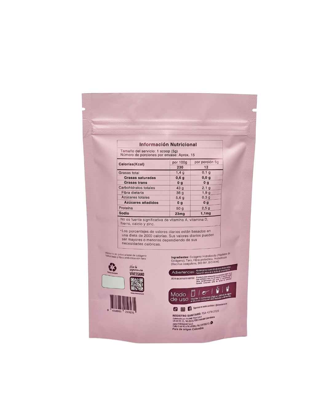 Colágeno Puro + Taro Probióticos