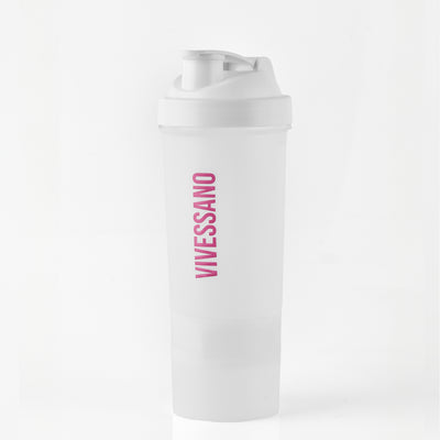Termo Shaker Hermético Multicompartimiento | 500 ml | Blanco